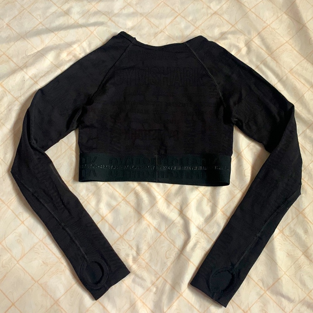 Gymshark crop top long sleeve black
